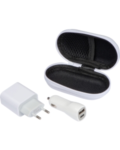 Zestaw ładowarka samochodowa i wtyczka ładująca USB i USB typu C