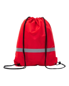 Plecak promocyjny z taśmą odblaskową, czerwony