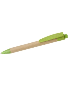 Długopis z kartonu z elementami ze słomy pszenicznej